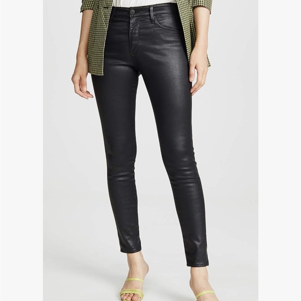 Black Faux Leather Skinny Jeans